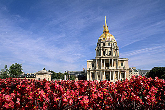 法国,著名,酒店,圆顶,墓地,花,巴黎