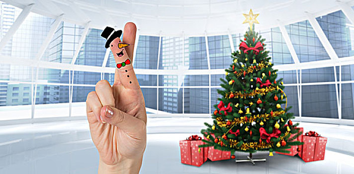 合成效果,图像,圣诞节,手指,家,圣诞树