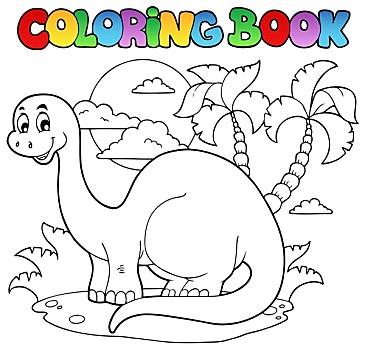 上色画册,恐龙,场景