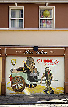 北爱尔兰,老,吉尼斯黑啤酒,广告,壁画