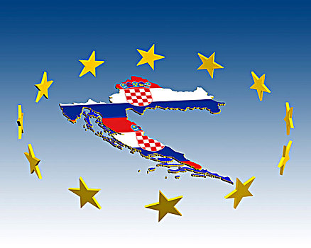 插画,欧盟,候选人,克罗地亚