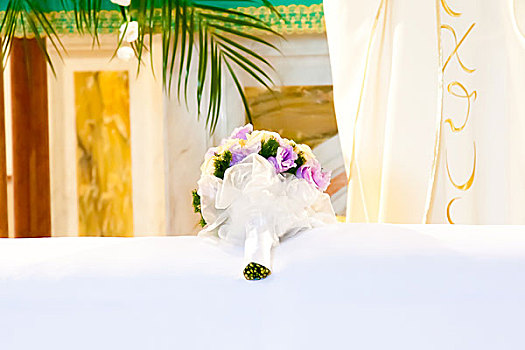 新娘手花,教堂,桌子