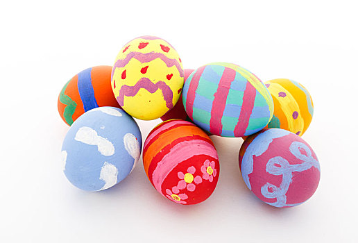 孩子,涂绘,彩色,复活节彩蛋