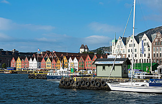 卑尔根,挪威,老城,著名,木质,倚靠,房子,水,港口,码头,地标建筑,旅游