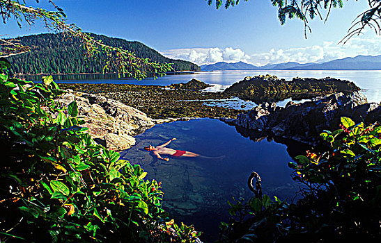 温泉,岛屿,不列颠哥伦比亚省,加拿大