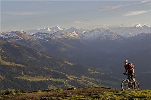 山地自行车,山,背影,提洛尔,奥地利,欧洲