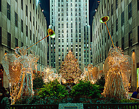 圣诞树,中心,纽约,美国