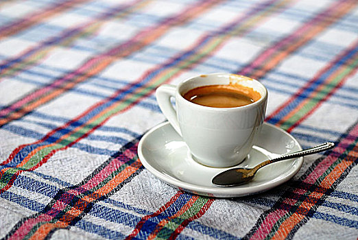 咖啡杯,彩色,桌布