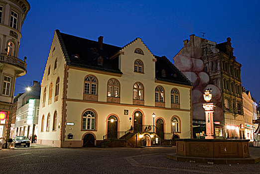 老市政厅,威斯巴登,黑森州,德国,欧洲