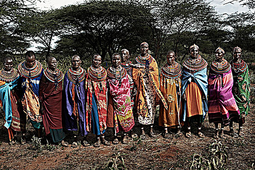 女人,传统,肯尼亚,服饰