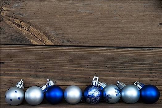 圣诞节,彩球,排列,木头,留白