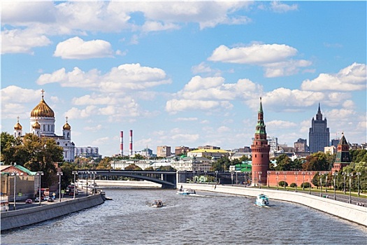 桥,莫斯科,河