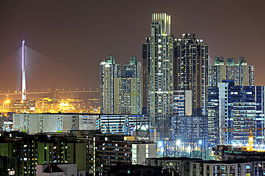 市区,香港,夜晚