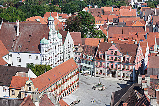 市政厅,坎普顿,斯瓦比亚,巴伐利亚,德国,欧洲