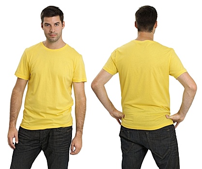 男性,穿,留白,黄色,衬衫