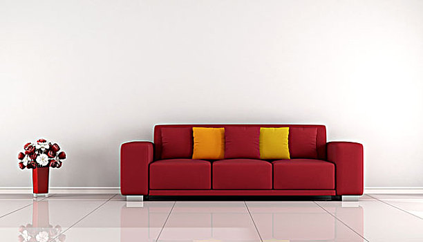 简约,客厅,红色,沙发