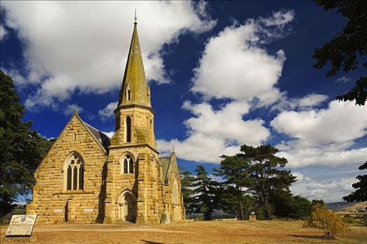 教堂,文化遗产,公路,塔斯马尼亚,澳大利亚