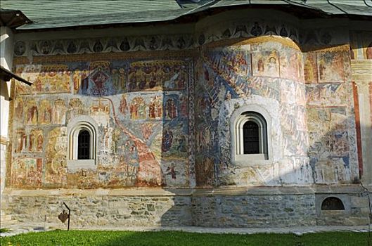 罗马尼亚,摩尔多瓦,墙壁,教堂,室内,寺院