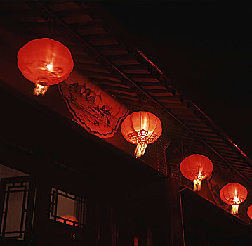 灯笼,酒店,传统,中国,院落,房子