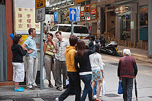 旅游,街道,中心,香港