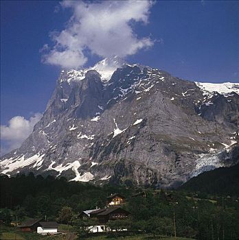 山峰,雪,格林德威尔,伯恩高地,瑞士,欧洲