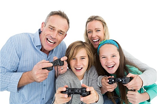 幸福之家,两个,玩耍,孩子,电子游戏