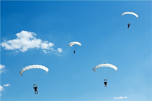 未知,跳伞运动员,蓝色背景,天空