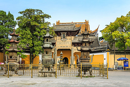 中国江苏省镇江金山寺建筑风光