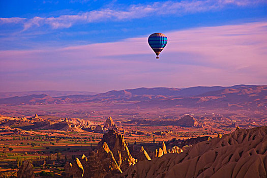 气球,上方,格雷梅山谷,卡帕多西亚,安纳托利亚,土耳其