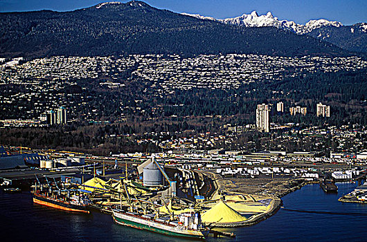 俯视,温哥华,港口,不列颠哥伦比亚省,加拿大