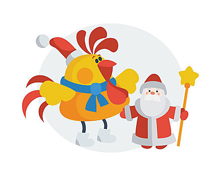 公鸡,圣诞老人,圣诞节,帽子,靠近,权杖,隔绝,矢量,中国人,黄道十二宫,日历,动物,卡通,新年,贺卡,假日,邀请,象征