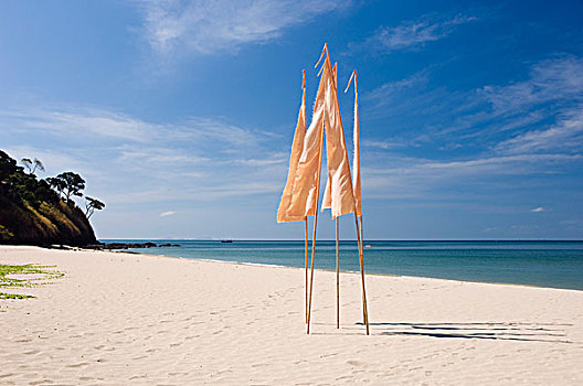 旗帜,沙,海滩,苏梅岛,岛屿,甲米,泰国,亚洲