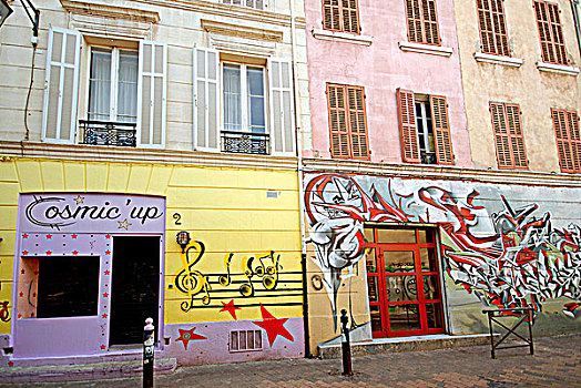 法国,普罗旺斯,马赛,涂绘,墙壁