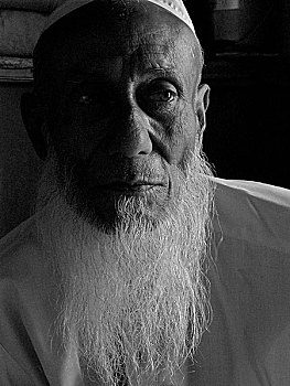 头像,老人,卡拉奇,巴基斯坦,四月,2007年