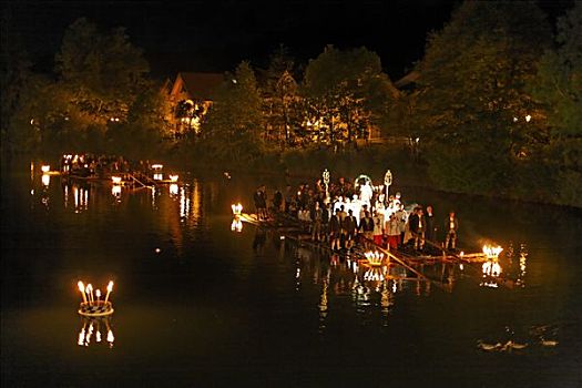 传统,筏子,队列,沃尔夫拉策豪森,上巴伐利亚,德国