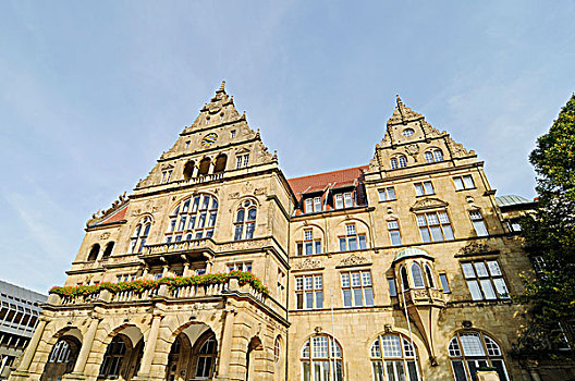 老市政厅,比勒费尔德,东方,北莱茵威斯特伐利亚,德国,欧洲