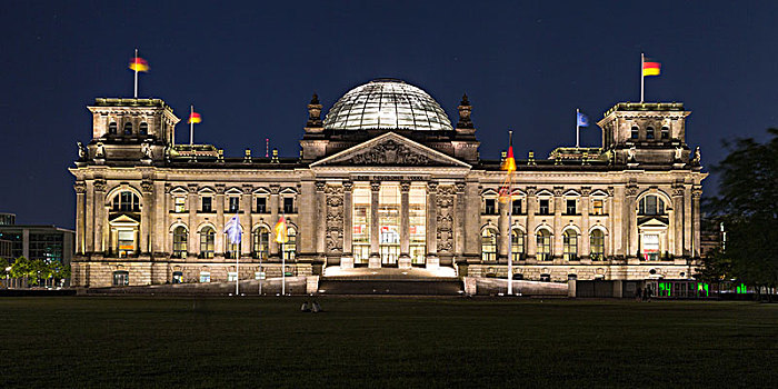 德国国会大厦,夜晚,政府,地区,柏林,德国,欧洲