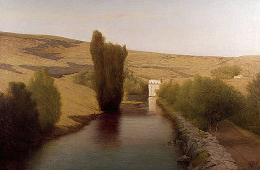 皇家,河,塞戈维亚,油画