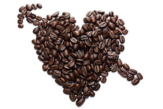 心,咖啡豆