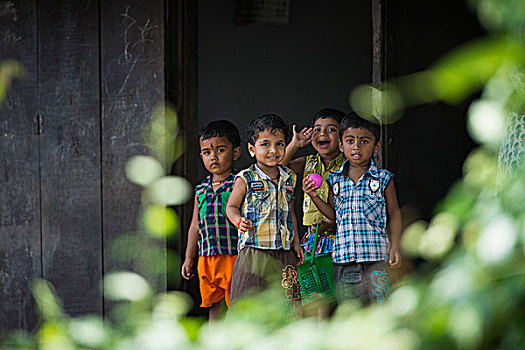 孩子,喀拉拉,印度,亚洲