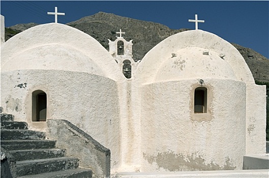 墙壁,教堂,锡拉岛,希腊