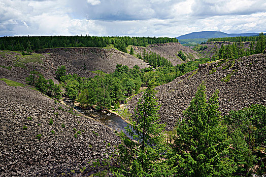 火山岩,山谷