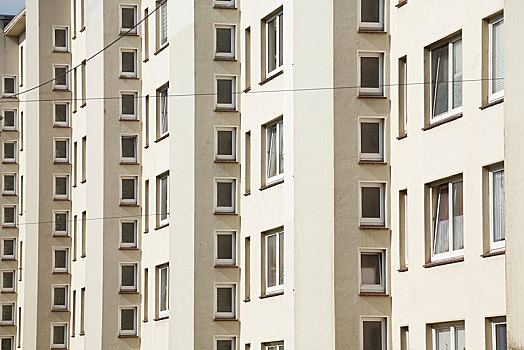 窗台,住宅建筑,单调,白色,建筑,不来梅港,不莱梅,德国,欧洲
