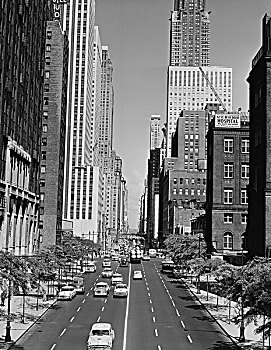 美国,纽约,曼哈顿,看,西部,42街,都铎式建筑,城市