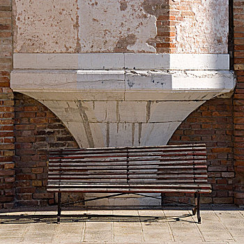 木制长椅,街道,威尼斯