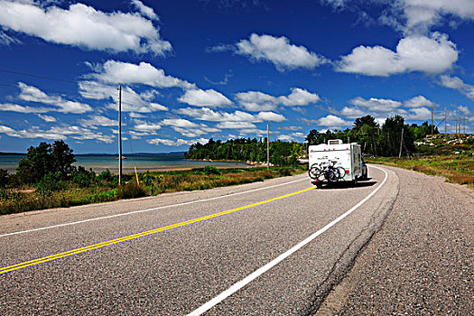 道路,湖,安大略省,加拿大