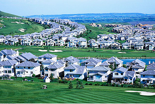 高尔夫球场,社区,郊区,卡尔加里,艾伯塔省,加拿大