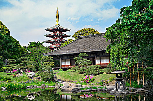 花园,浅草寺,东京,日本