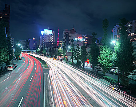 日本,东京,街道,夜晚