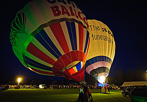 苏格兰,膨胀,热气球,壮观,星期六,夜晚,气球,节日